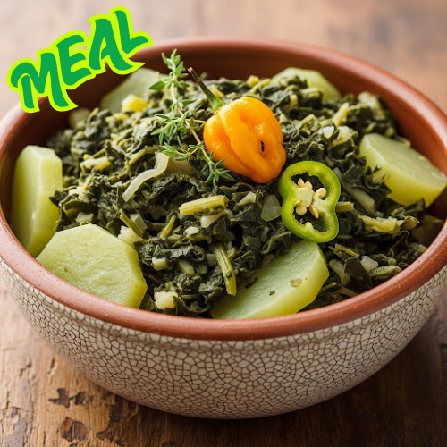 Callaloo and Cho Cho Meal